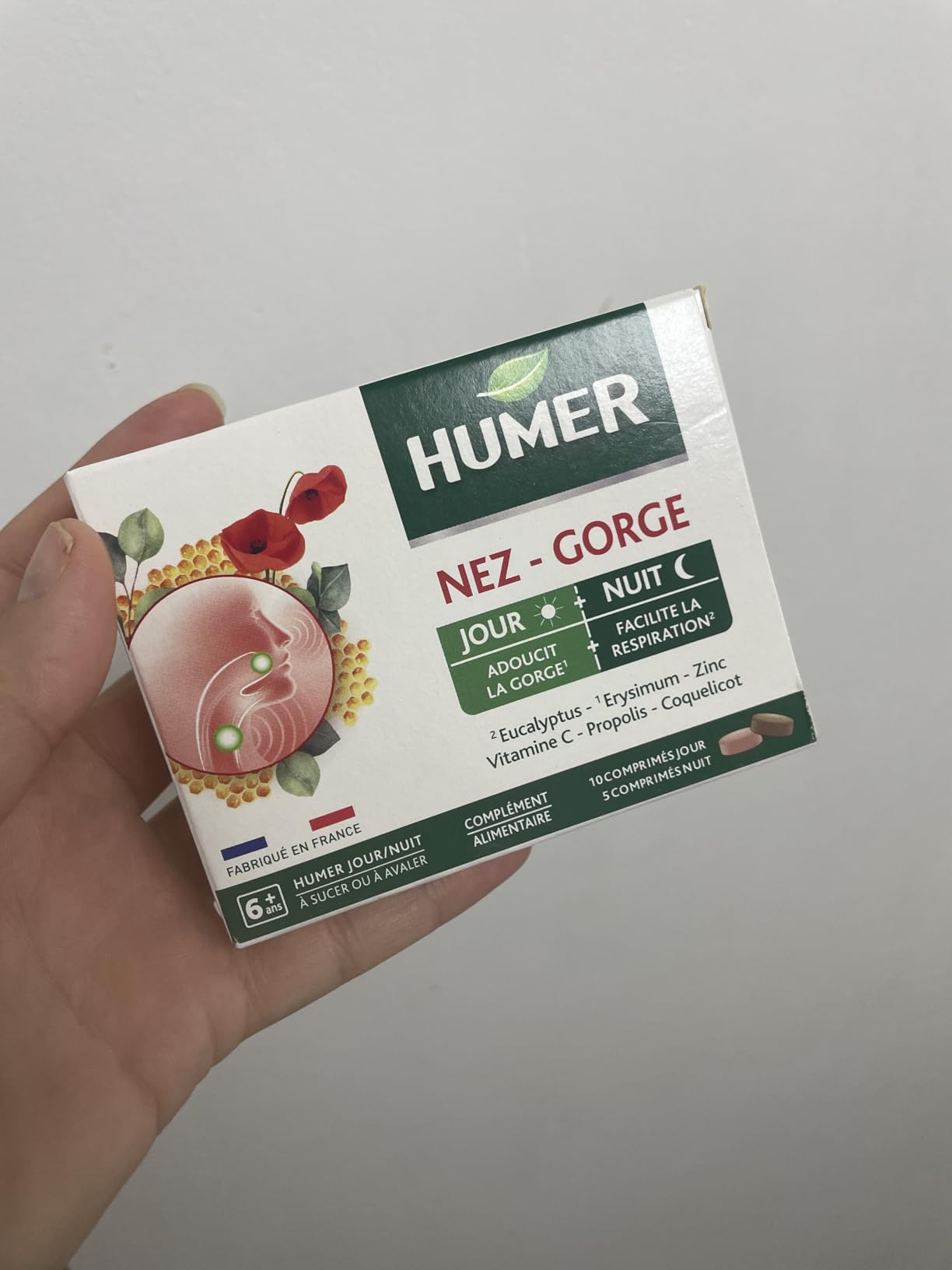 Humer Nez & Gorge comprimés jour/nuit coup de froid 15 unités