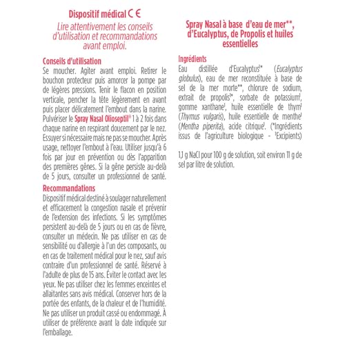 Olioseptil Confort respiratoire spray nasal 2x20 ml nez bouché
