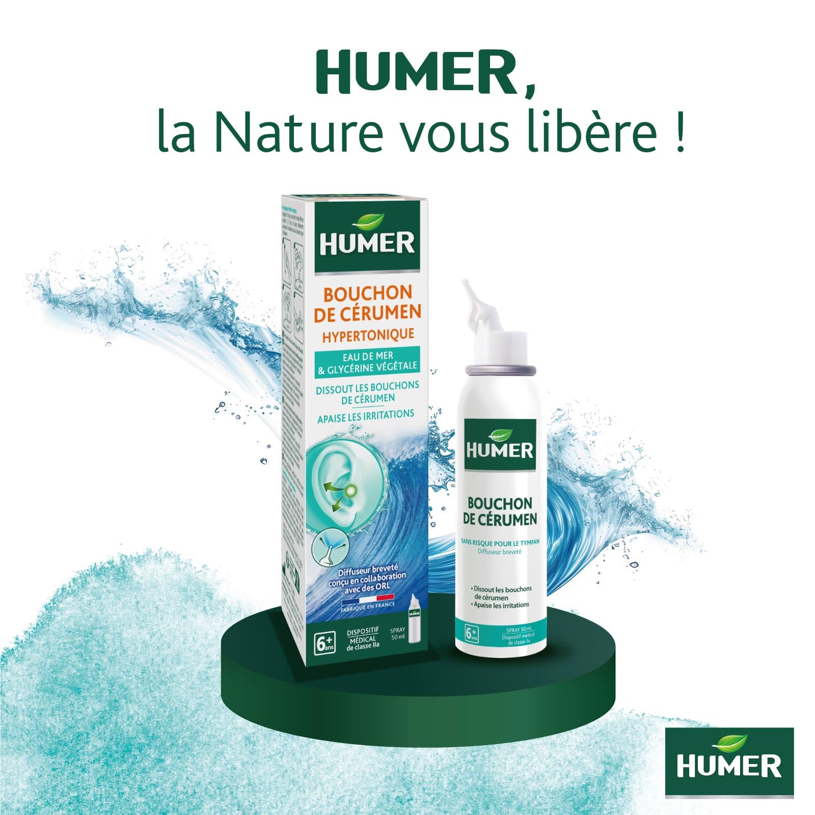 Humer Bouchon de Cérumen spray auriculaire 50 ml oreilles