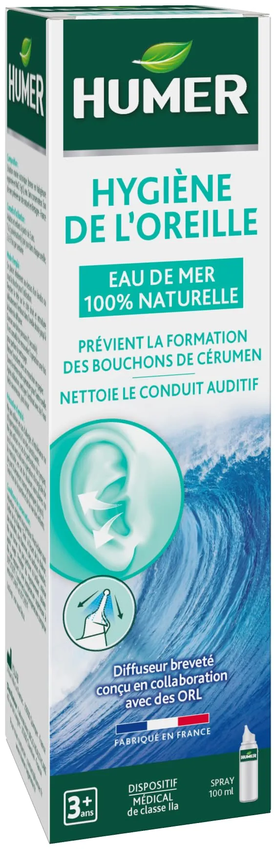 Humer Hygiène de l’Oreille spray auriculaire eau de mer 100 ml