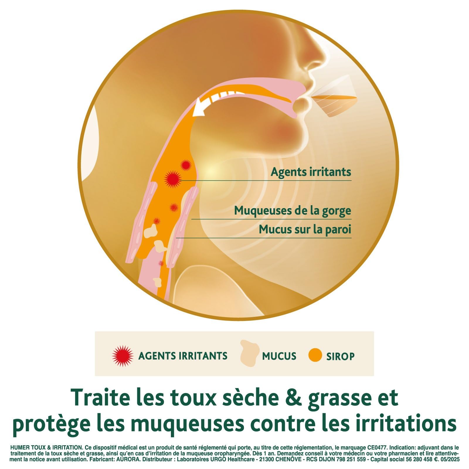 Humer Humer Toux sirop toux gorge miel plantain 100ml