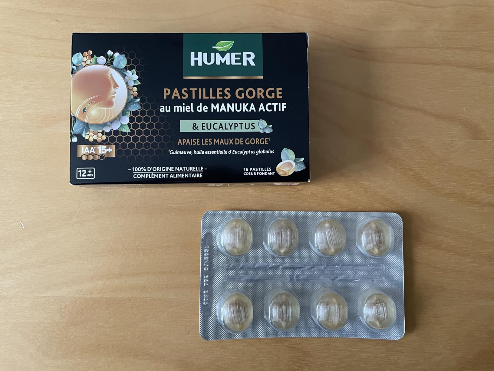 Humer Maux de Gorge pastilles miel manuka 15+ x16