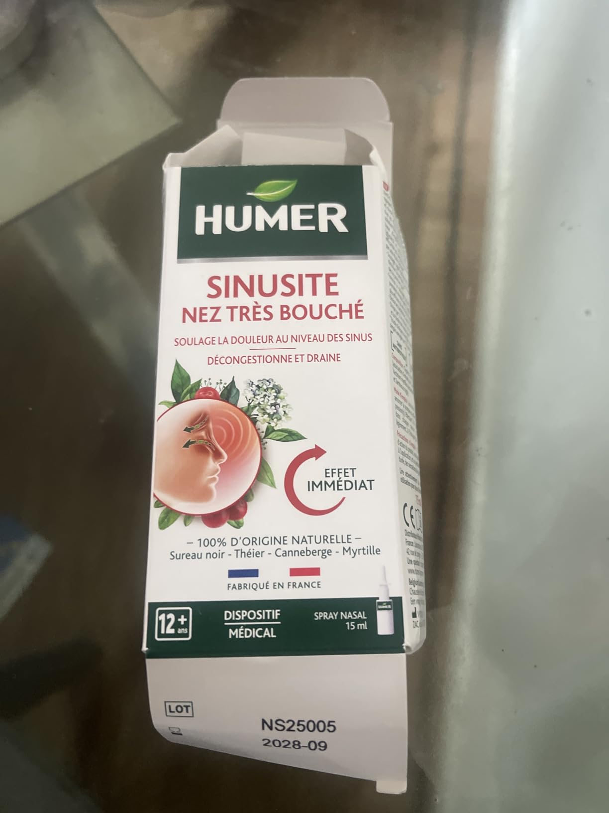 Humer Nez Sinusite spray nez très bouché 15 ml effet immédiat