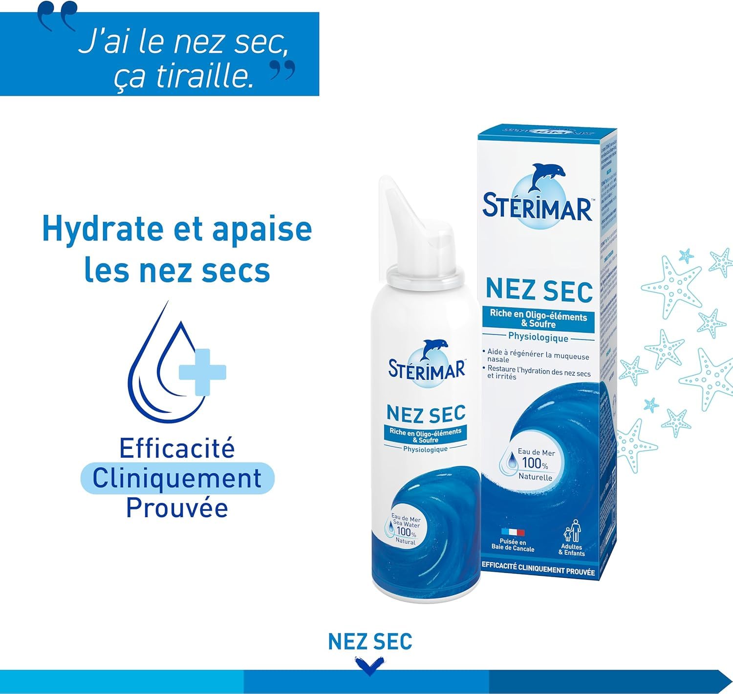Stérimar Hygiène au quotidien Nez Sec spray nasal 100 ml soufre