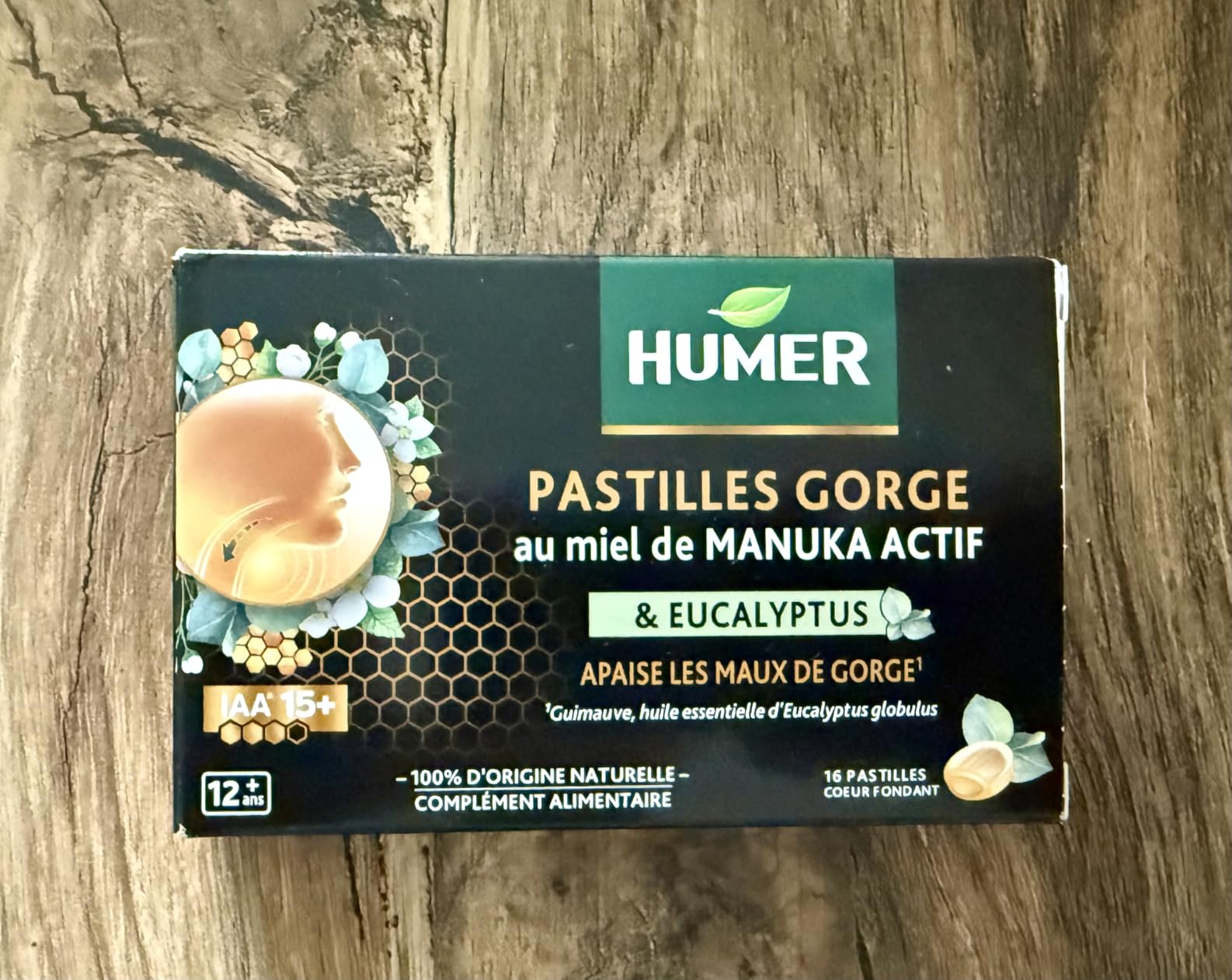 Humer Maux de Gorge pastilles miel manuka 15+ x16