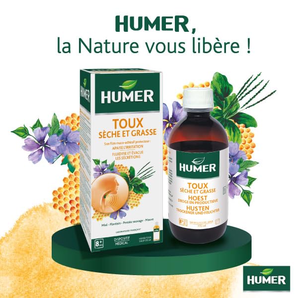 Humer Toux sirop toux sèche grasse miel 170 ml dès 8 ans