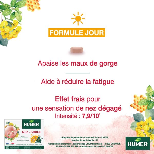 Humer Nez & Gorge comprimés jour/nuit coup de froid 15 unités