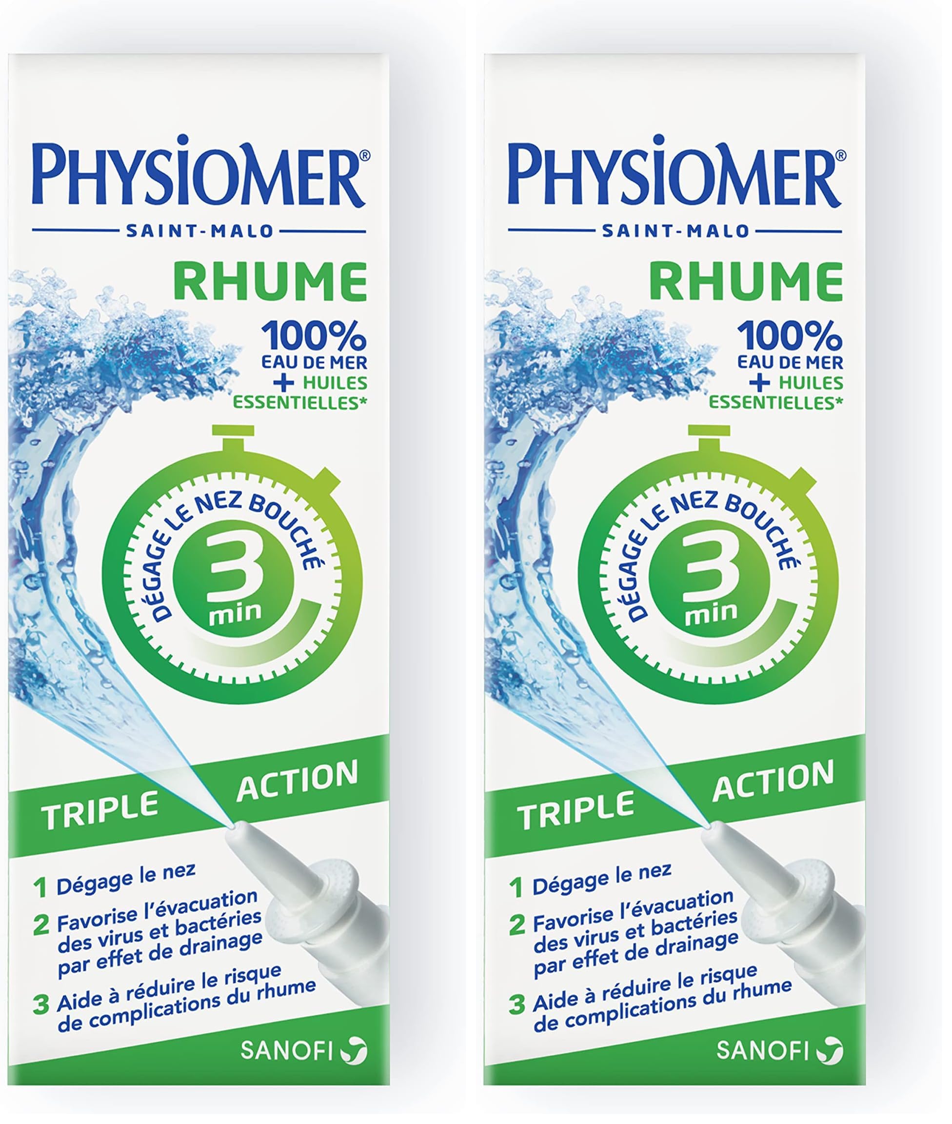 Physiomer Rhume Triple Action spray nasal 20 ml menthol hypertonique