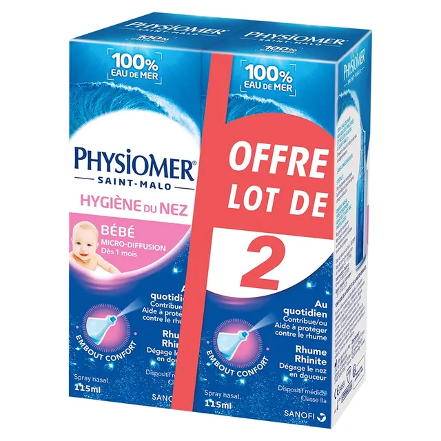 Physiomer Bébé Micro-diffusion spray eau de mer 115 ml