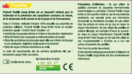 Phytoxil Gamme Gorge Pastilles gorge irritée fruits rouges 16