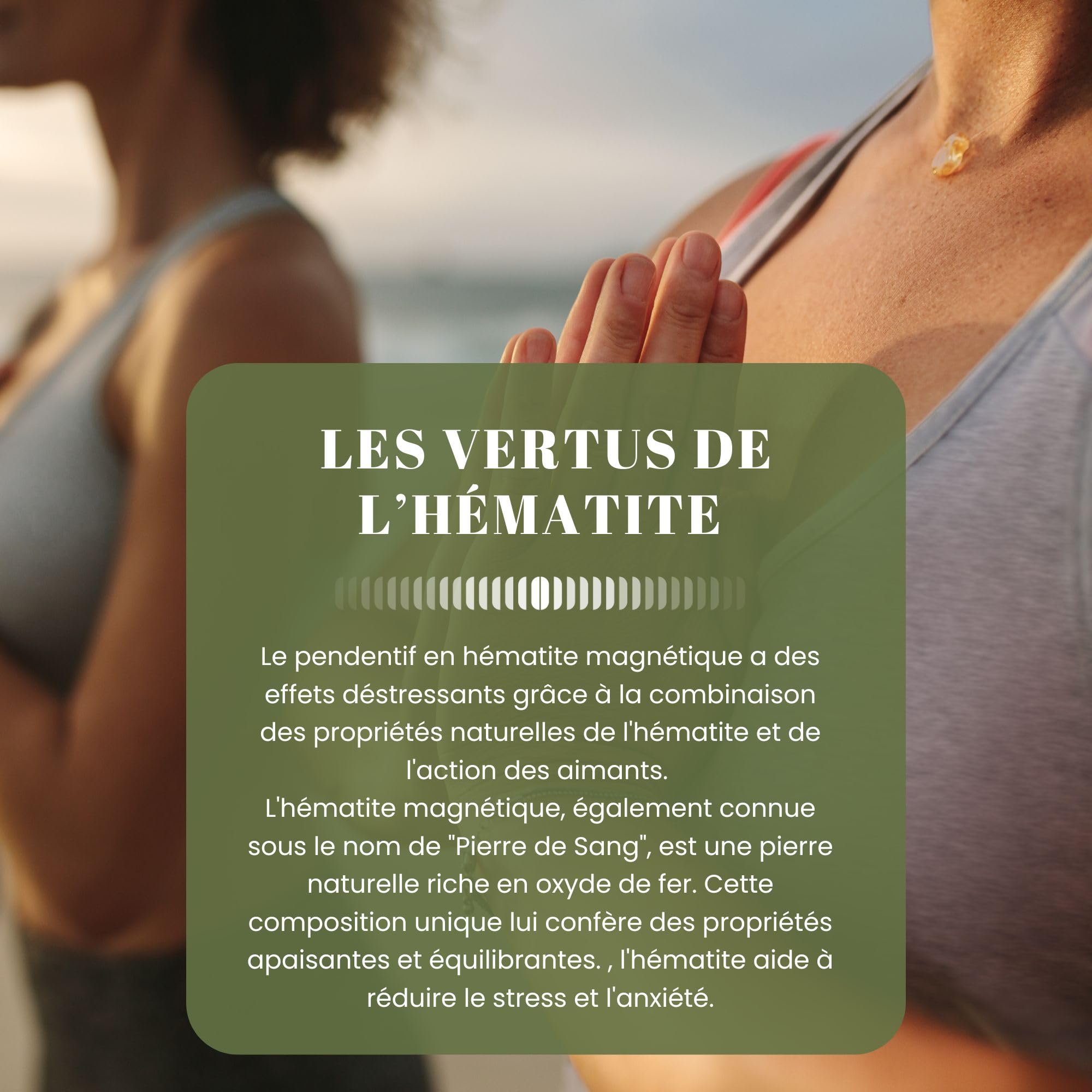 Aimantix Pendentif magnétique hématite collier mixte