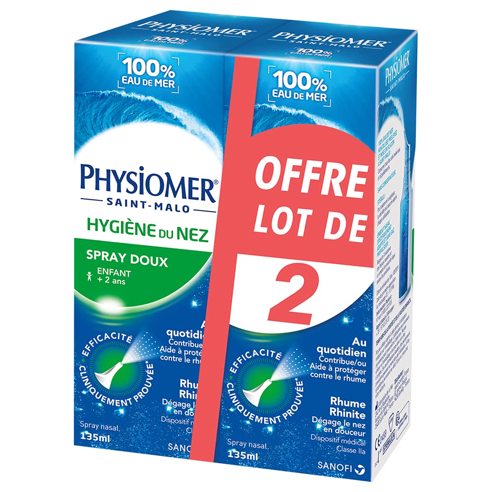 Physiomer Spray Doux spray nasal eau de mer 135 ml lot de 2 isotonique