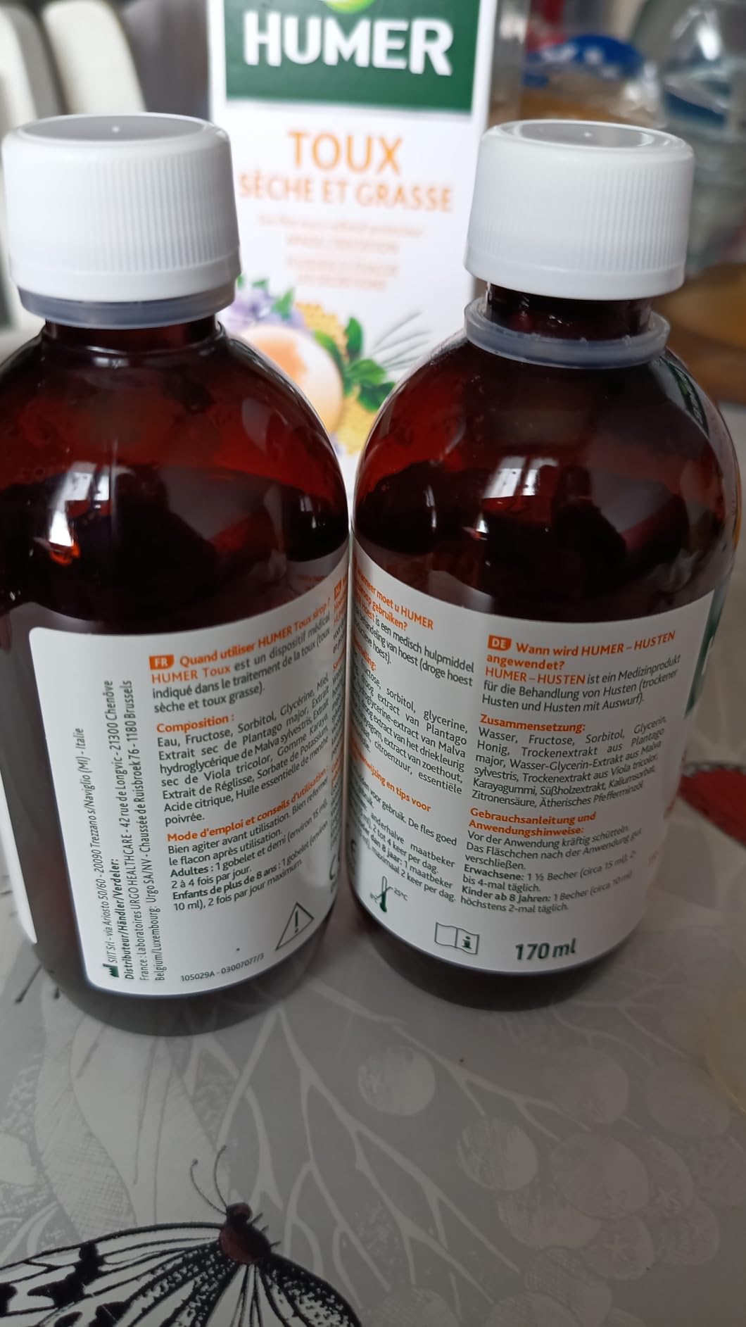 Humer Toux sirop toux sèche grasse miel 170 ml dès 8 ans