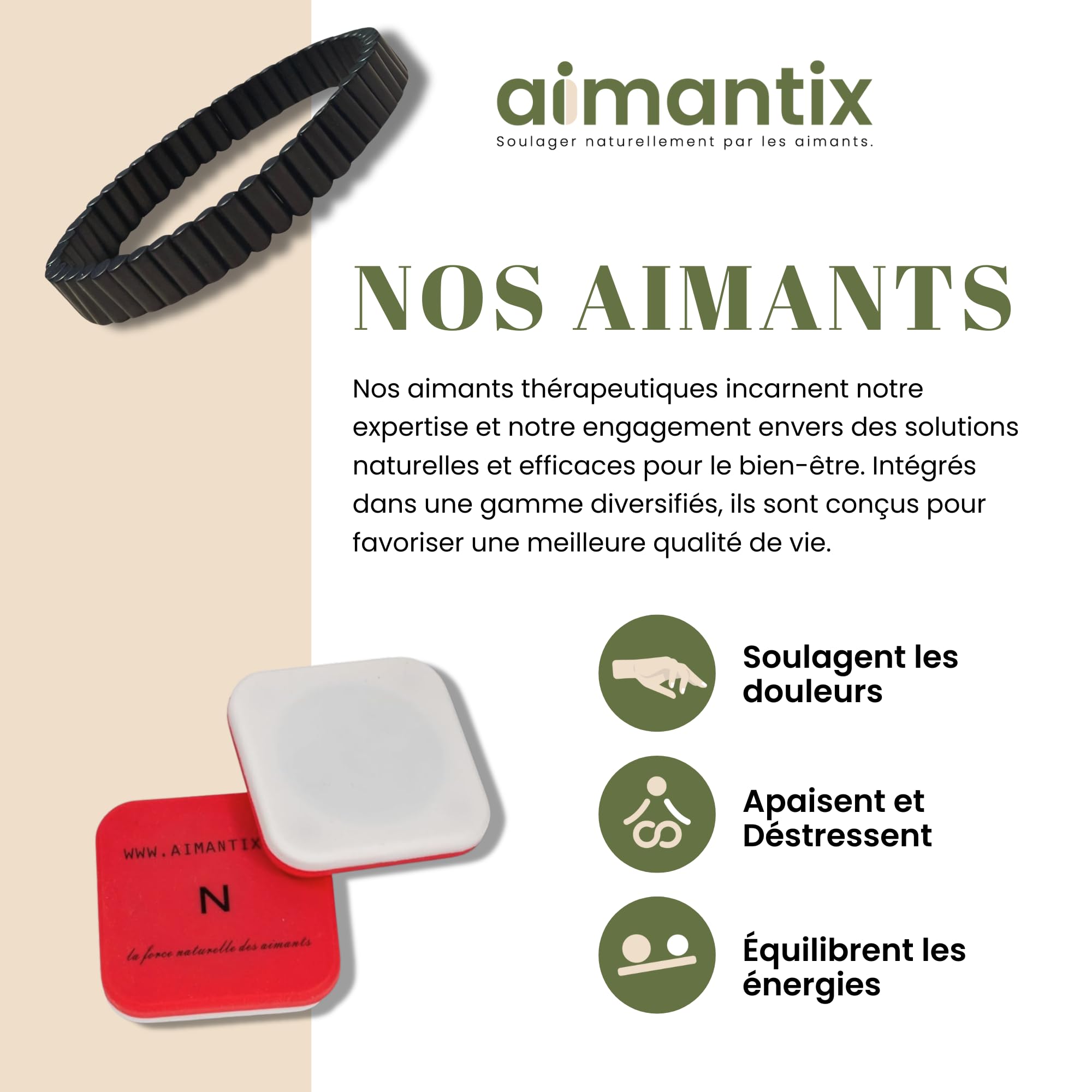 Aimantix Brassard tendinite Coudière magnétique taille unique