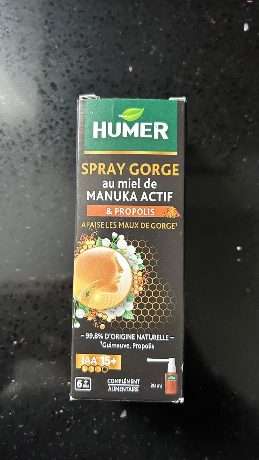 Humer Maux de Gorge spray gorge manuka 20 ml 98% naturel