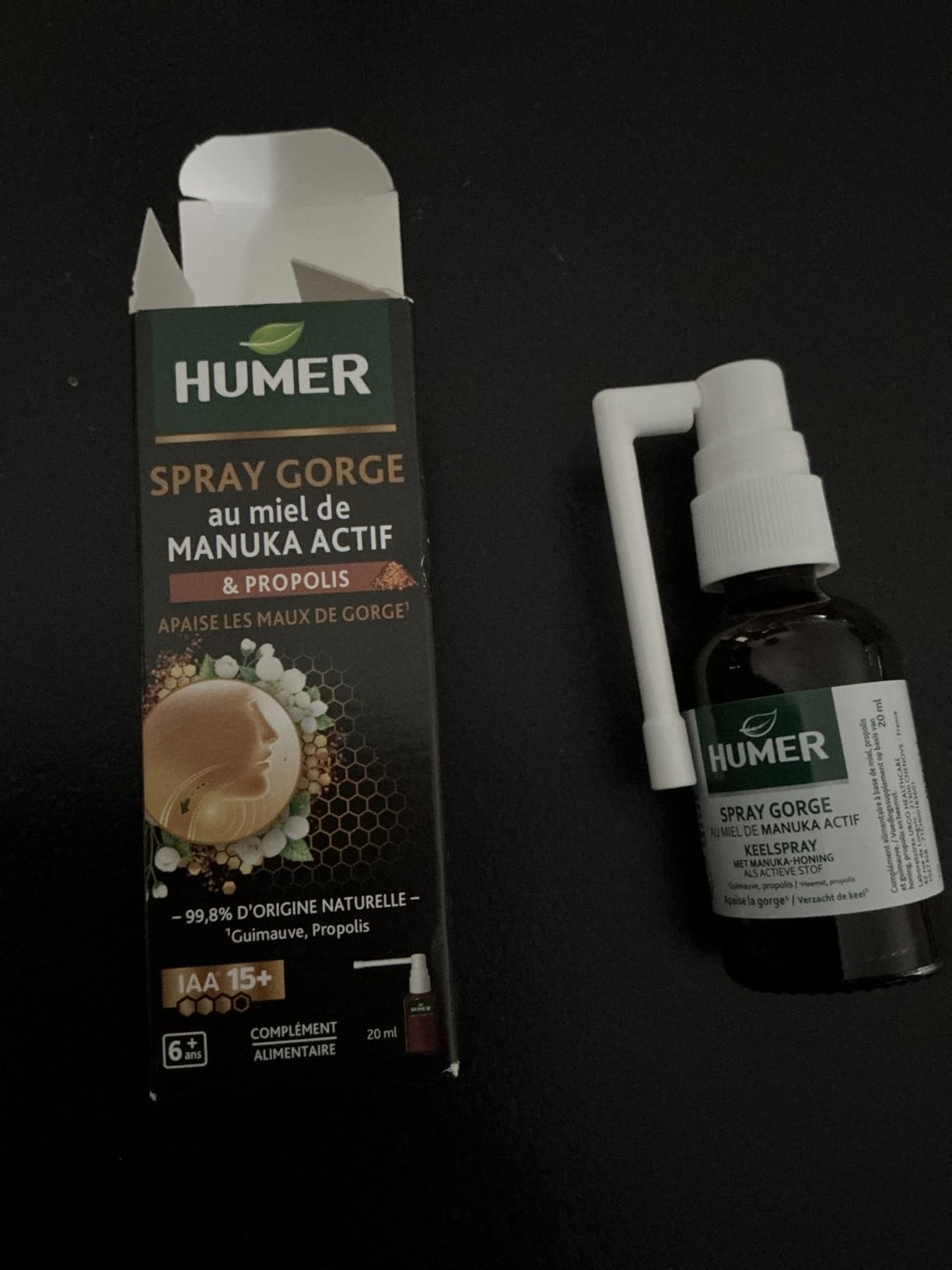Humer Maux de Gorge spray gorge manuka 20 ml 98% naturel