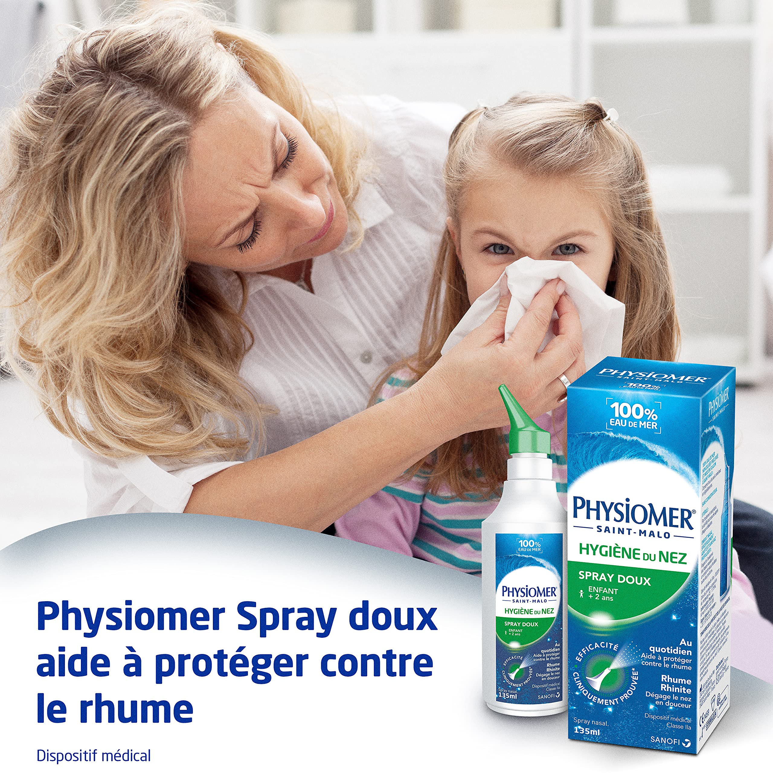 Physiomer Spray Doux spray nasal eau de mer 135 ml lot de 2 isotonique