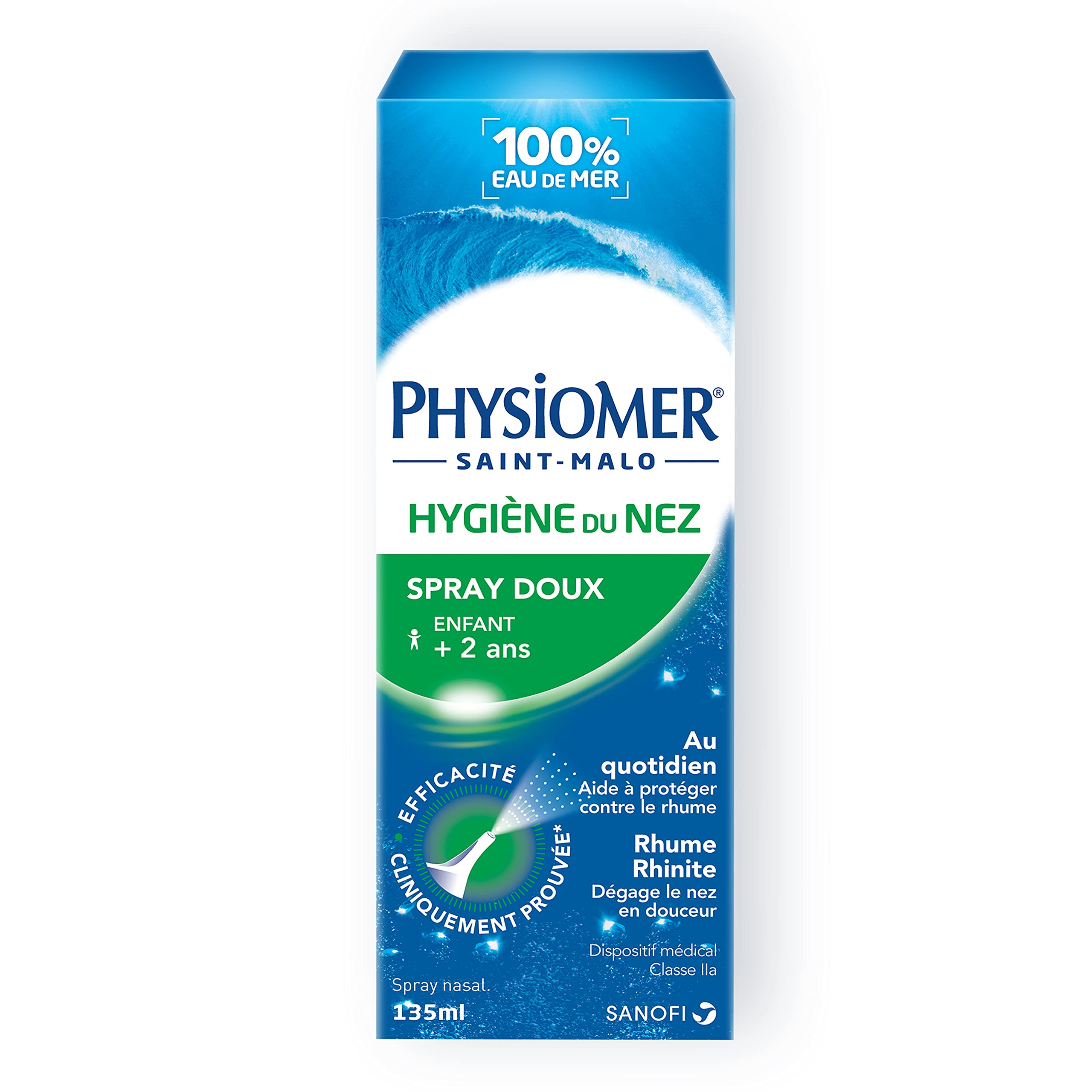 Physiomer Spray Doux nasal eau de mer 135 ml quotidien
