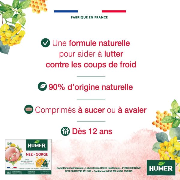 Humer Nez & Gorge comprimés jour/nuit coup de froid 15 unités