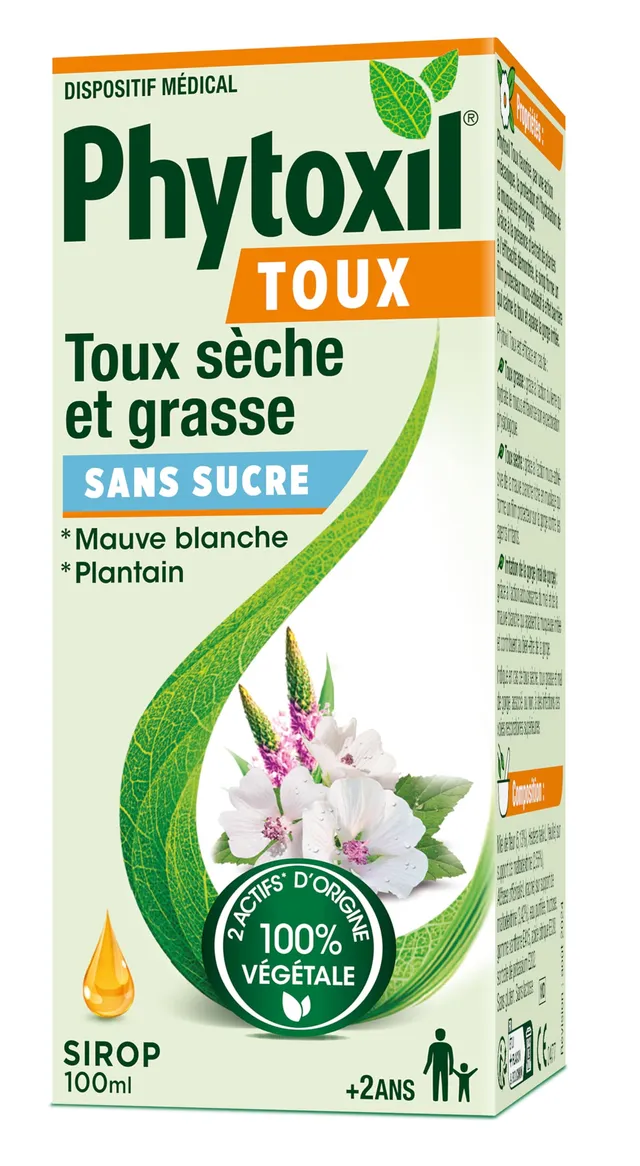 Phytoxil Gamme Toux sirop sans sucre 100 ml plantain