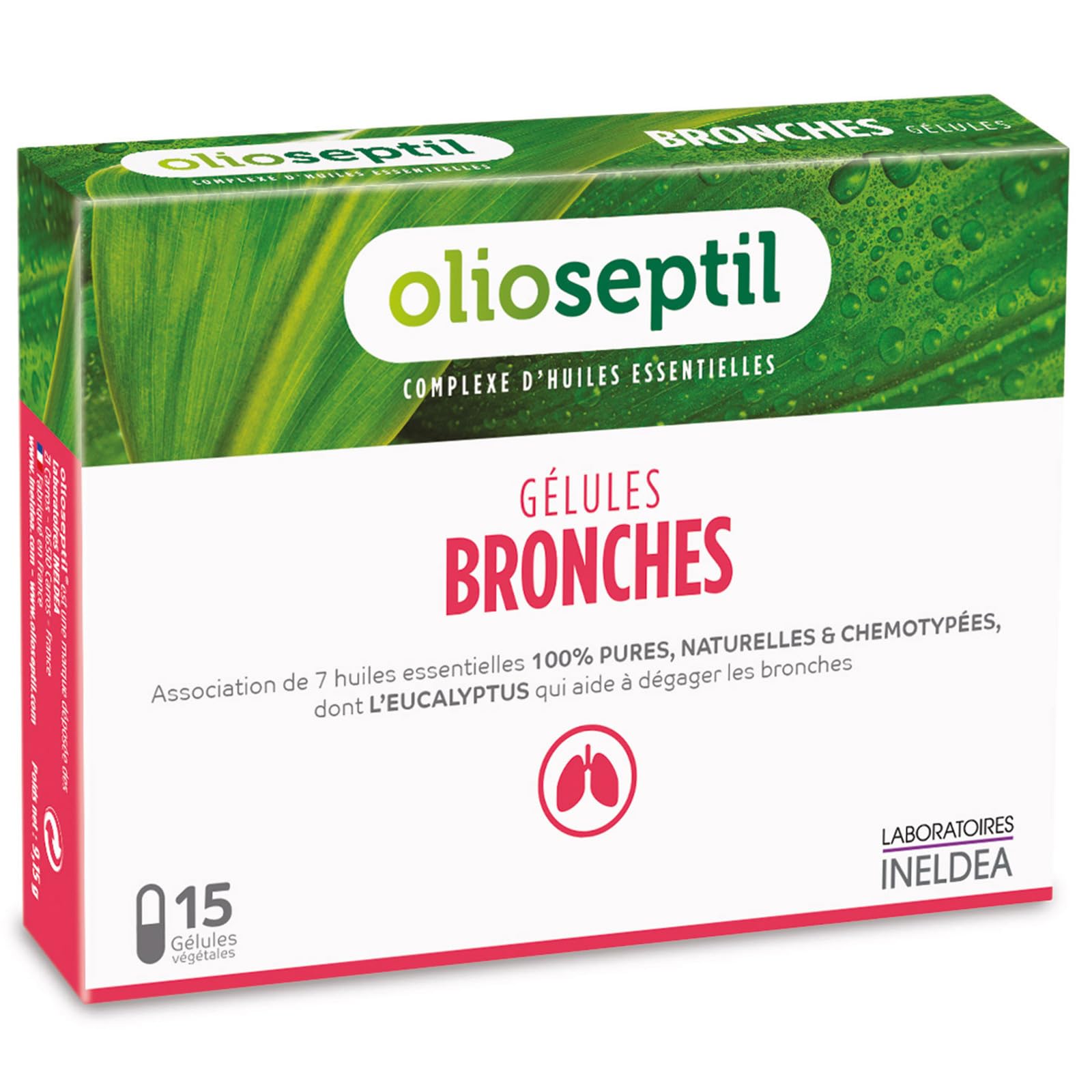 Olioseptil Bronches Eucalyptus gélules 15 huiles essentielles
