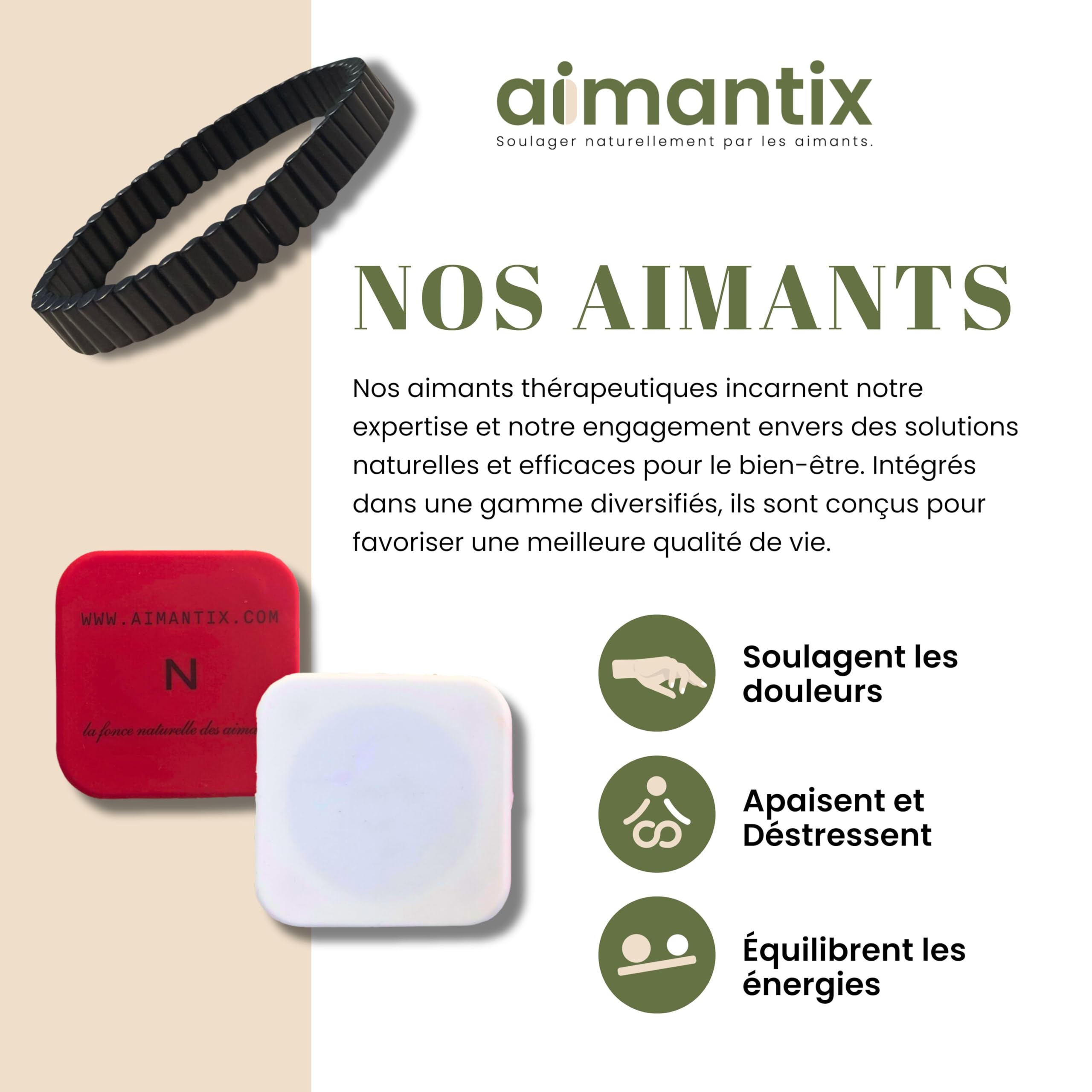 Aimantix Palets magnétiques aimants règles douloureuses x2