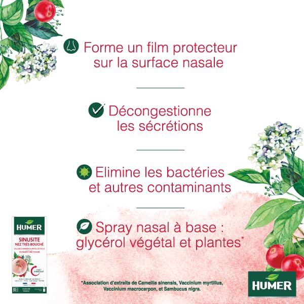 Humer Nez Sinusite spray nez très bouché 15 ml effet immédiat