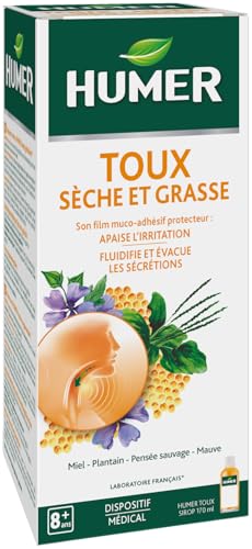 Humer Toux sirop toux sèche grasse miel 170 ml dès 8 ans