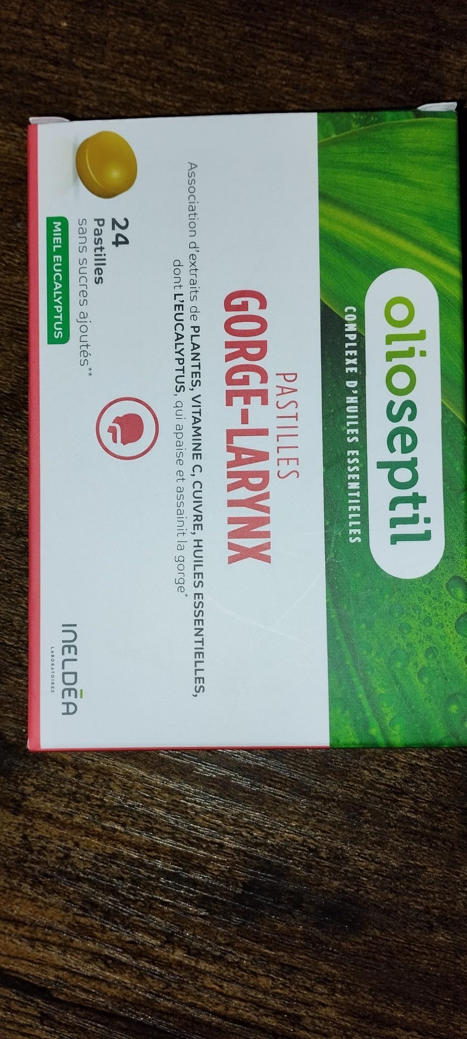 Olioseptil Confort respiratoire Gorge pastilles miel eucalyptus 24