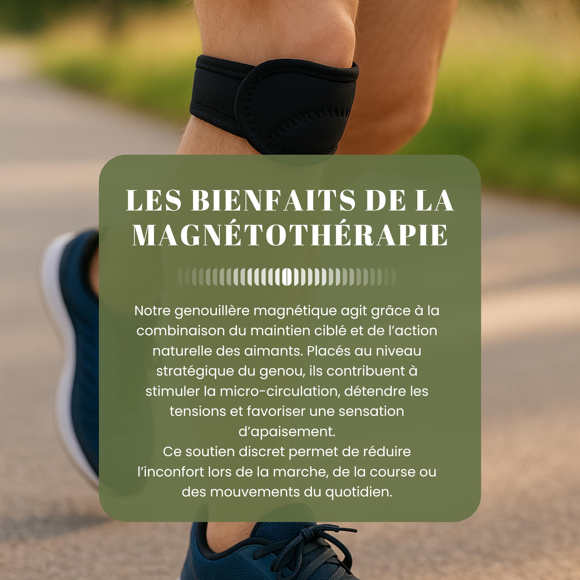 Aimantix Genouillère magnétique ajustable néodyme sport